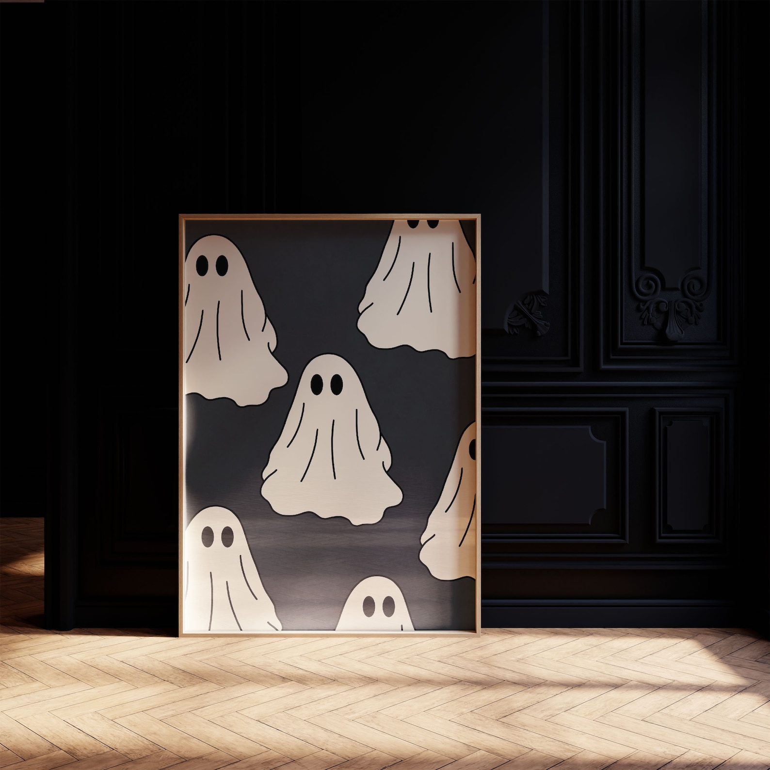 Ghost Print, Halloween Wall Decor, Printable Ghost Art, Cute Ghost Art ...