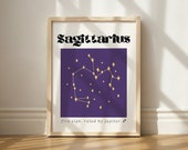 Sagittarius Zodiac Print, Sagittarius Printable, Zodiac Aesthetic Art, Sagittarius Gift, Wall Art Zodiac, Sagittarius Wall Decor