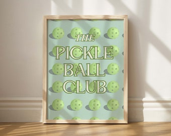 The Pickleball Club Print, Country Club Decor, Printable Pickleball Art, Sporty Poster, Whiffle Ball Print, Sage Pickleball Wall Art Print