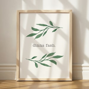 Dinna Fash Print, Scotland Wall Art, Dinna Fash Decor, Scottish Printable Art, Romantic Wall Art, Book Lover Print, Romance Novel Printable
