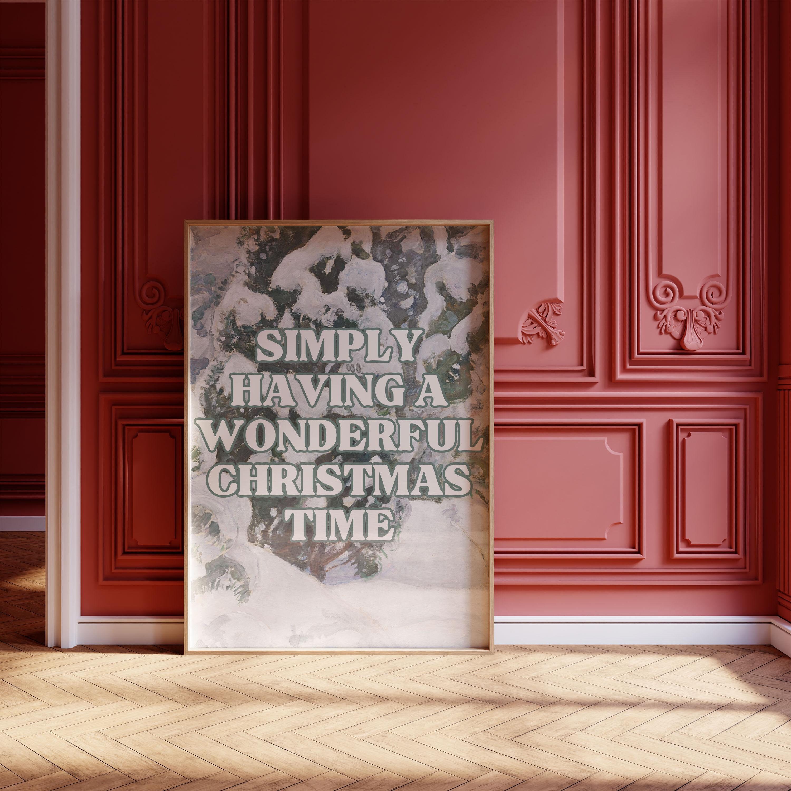 Wonderful Christmas Print, Holiday Lettering Art, Printable Christmas, Cute Lettering, Snowy Art, Winter Aesthetic, Dorm Christmas Print