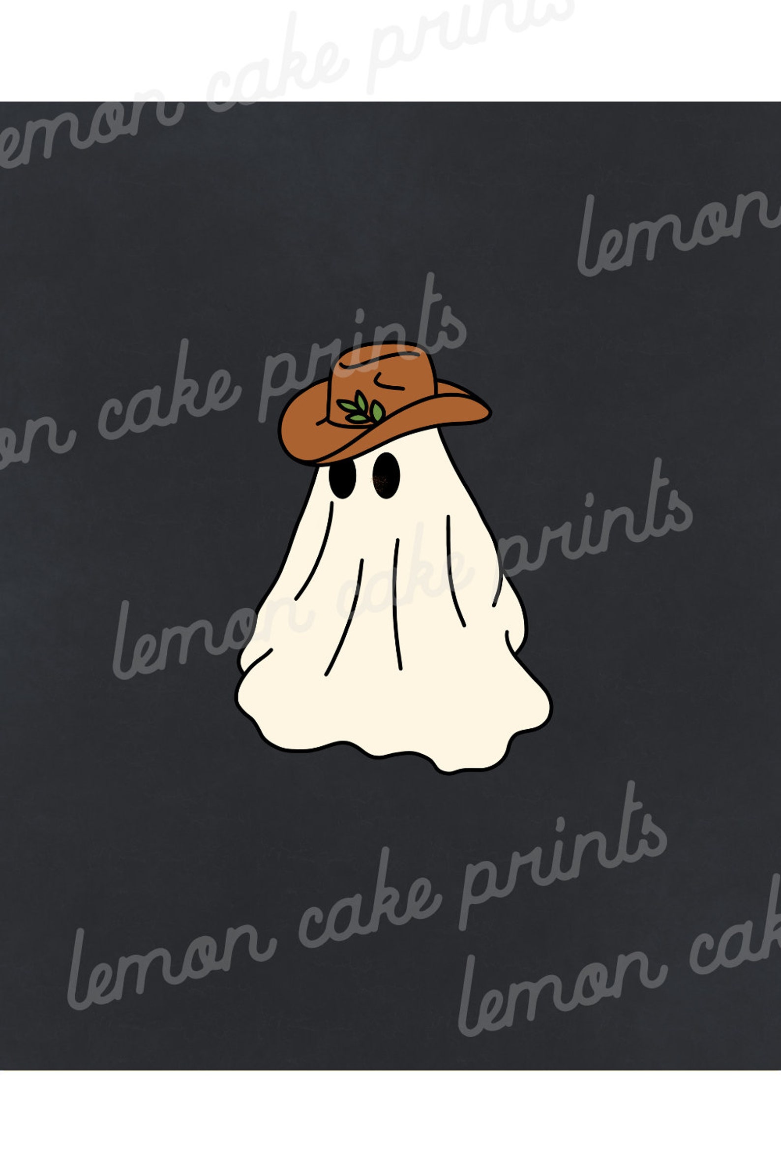 Cowboy Hat Ghost Print Quirky Wall Decor Halloween Aesthetic - Etsy