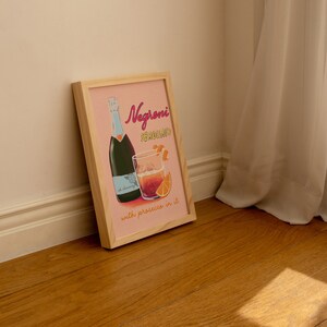 Negroni Sbagliato Wall Art, Printable Negroni Wall Art, With Prosecco In It, Printable Trendy Art, Cocktail Wall Decor, Negroni Decor Prints immagine 2