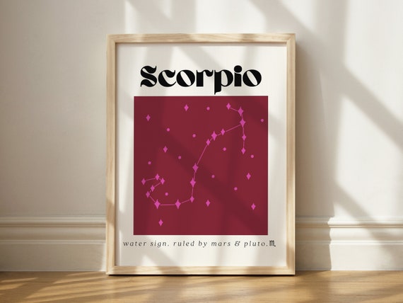 Scorpio Zodiac Print, Scorpio Wall Art Printable, Astrology Decor, Spiritual Printable Art, Zodiac Decor, Scorpio Printable Art