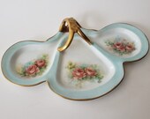 Limoges Handpainted Plate, Peach Roses, Circa 1920-1935