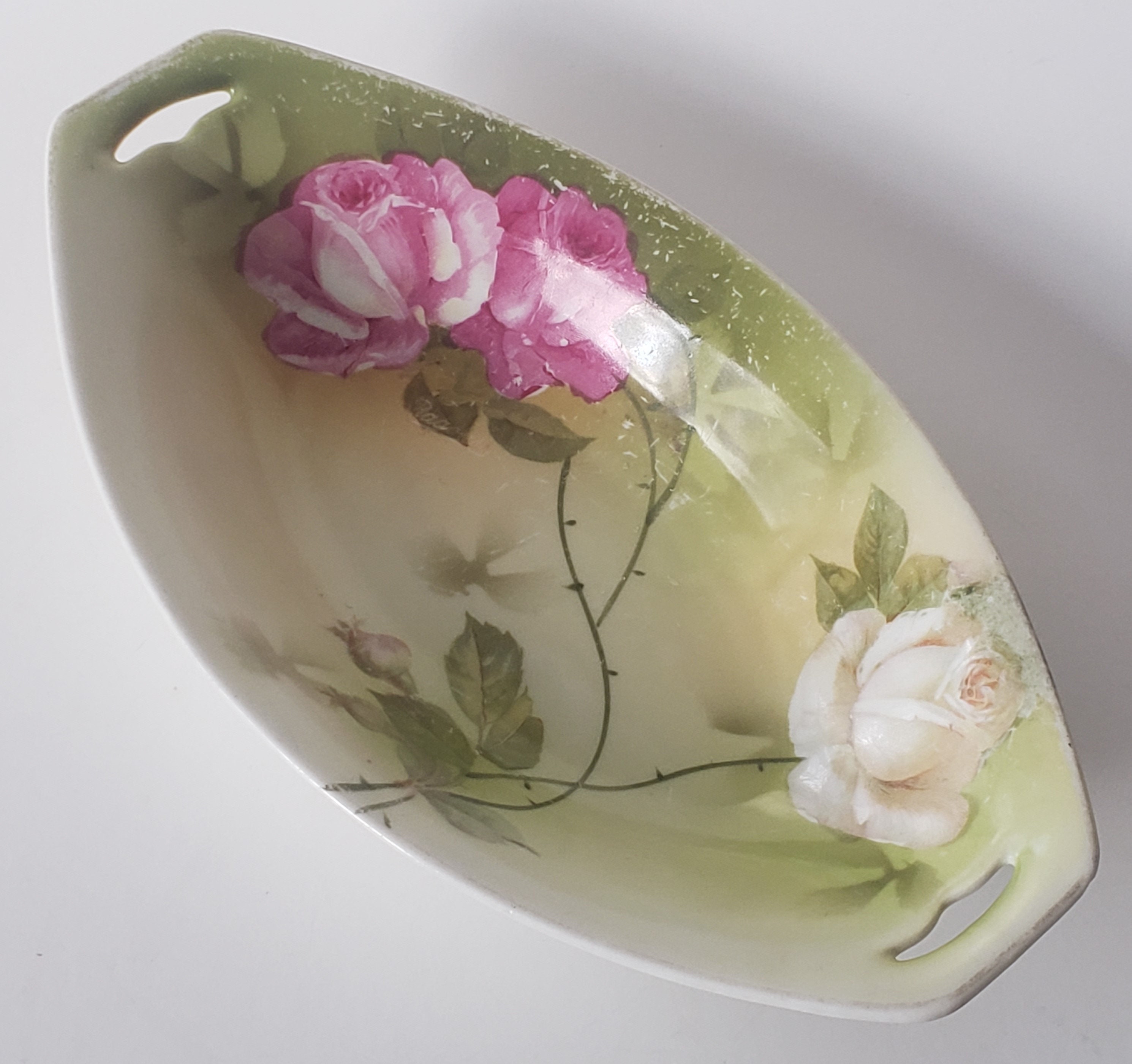 Roses Relish Dish - PSAG Bavaria Hand Painted - Circa 1914-1924 - Etsy