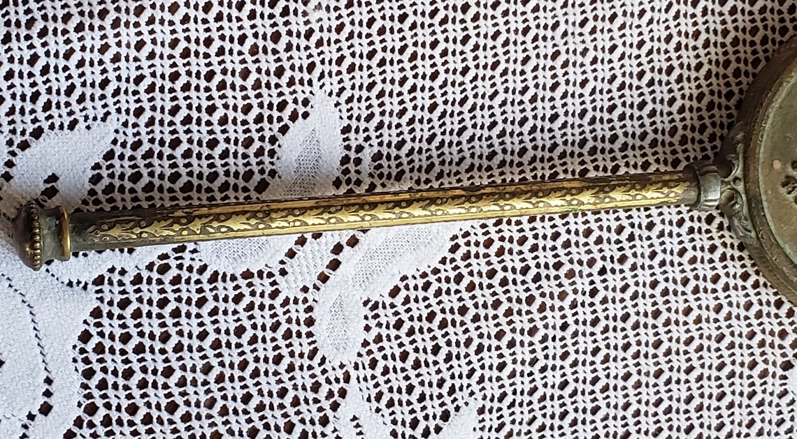 Rare Antique Victorian Hand Mirror Ornate Brass With Cameo Etsy