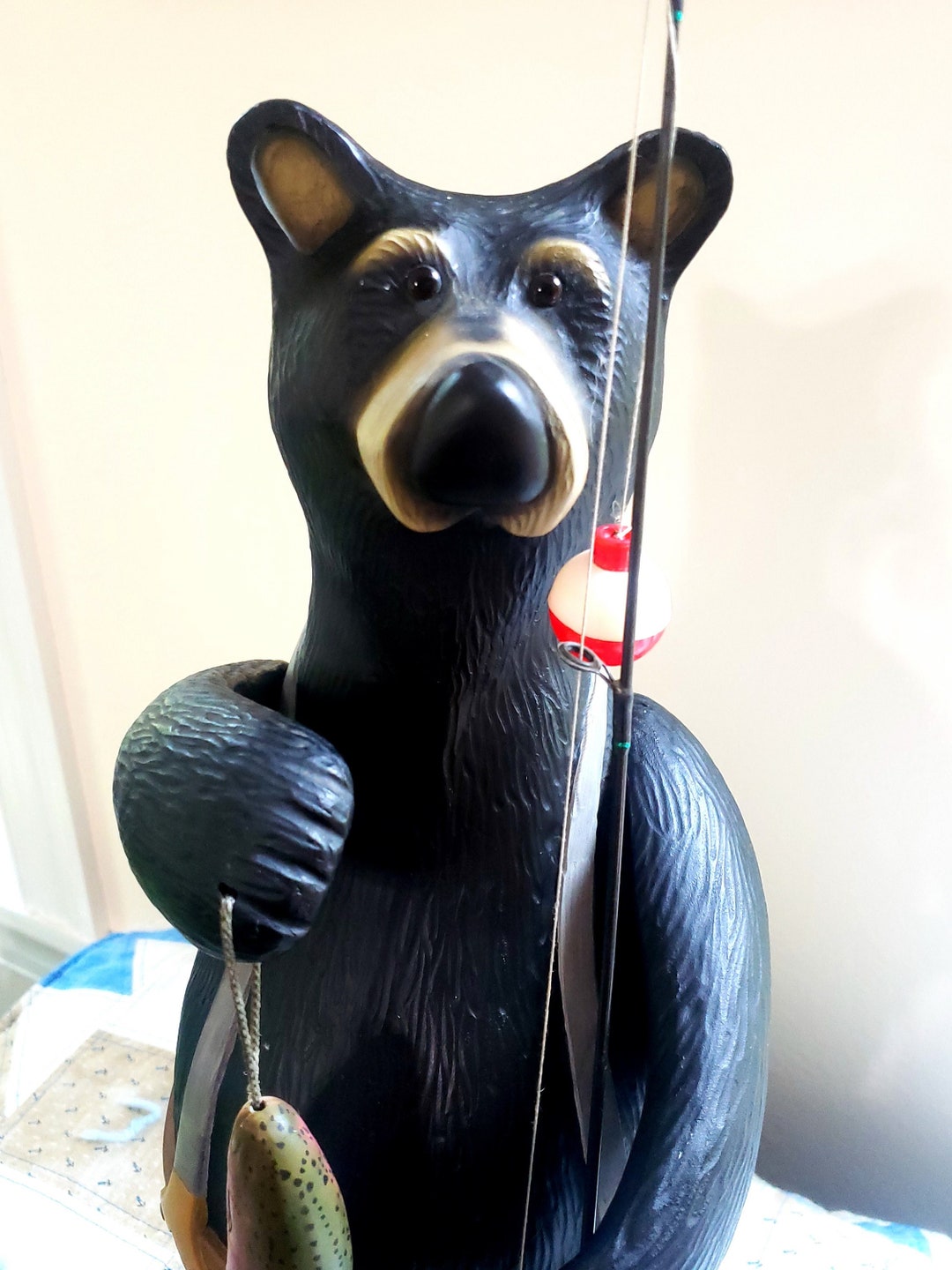 Fishing Bear Statue 18 Inches Tall Hadley Collection Etsy