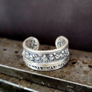 Anello "L'Ultima Cena" realizzato a mano - Argento sterling 925k con design panoramico