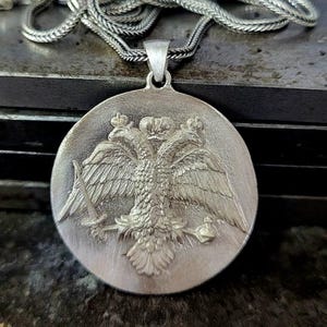 Double Headed Eagle Pendant, 925k Sterling Silver Imperial and Byzantine Symbolism, Ancient Roman Empire Eagle Pendant, Unique Gift for Him