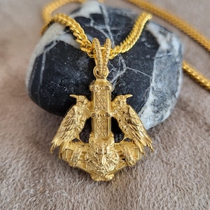 Gold Thor Hammer Anhänger für Männer, 10k 14k 18k Solid Gold Schmuck, der Gott des Donners Symbol Halskette, Wikinger Krähe Anhänger Geschenk für Ihn