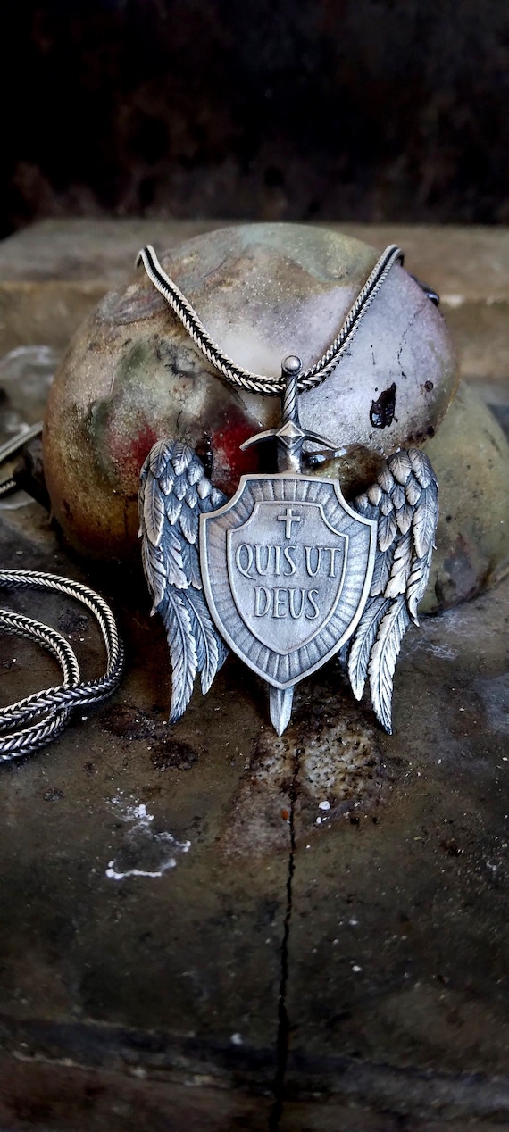 Collana In Argento Sterling 925 Con Ciondolo Medaglia San Michele Arcangelo