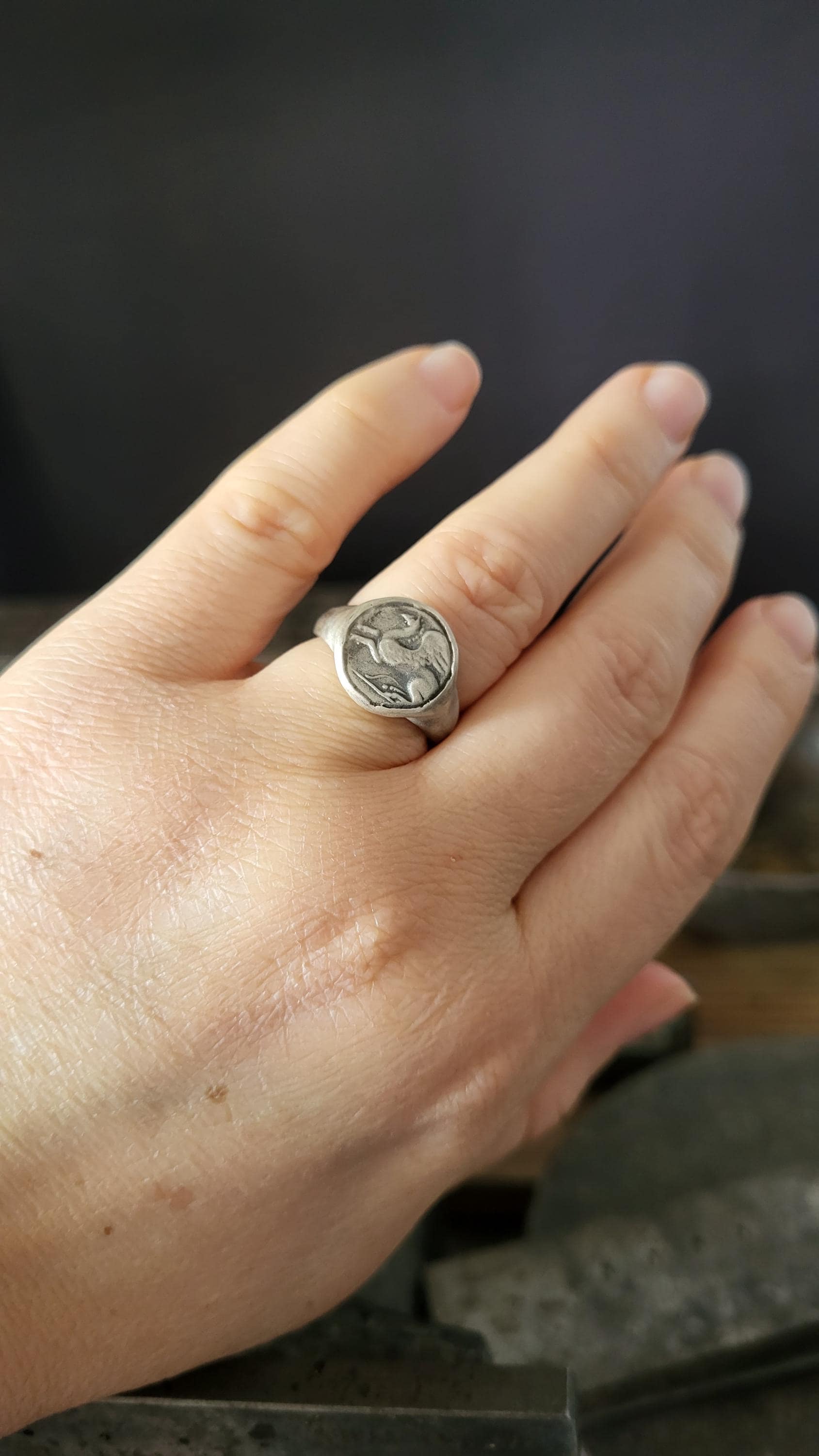 手作りの925スターリングシルバー製古代ギリシャのペガサスコイン 