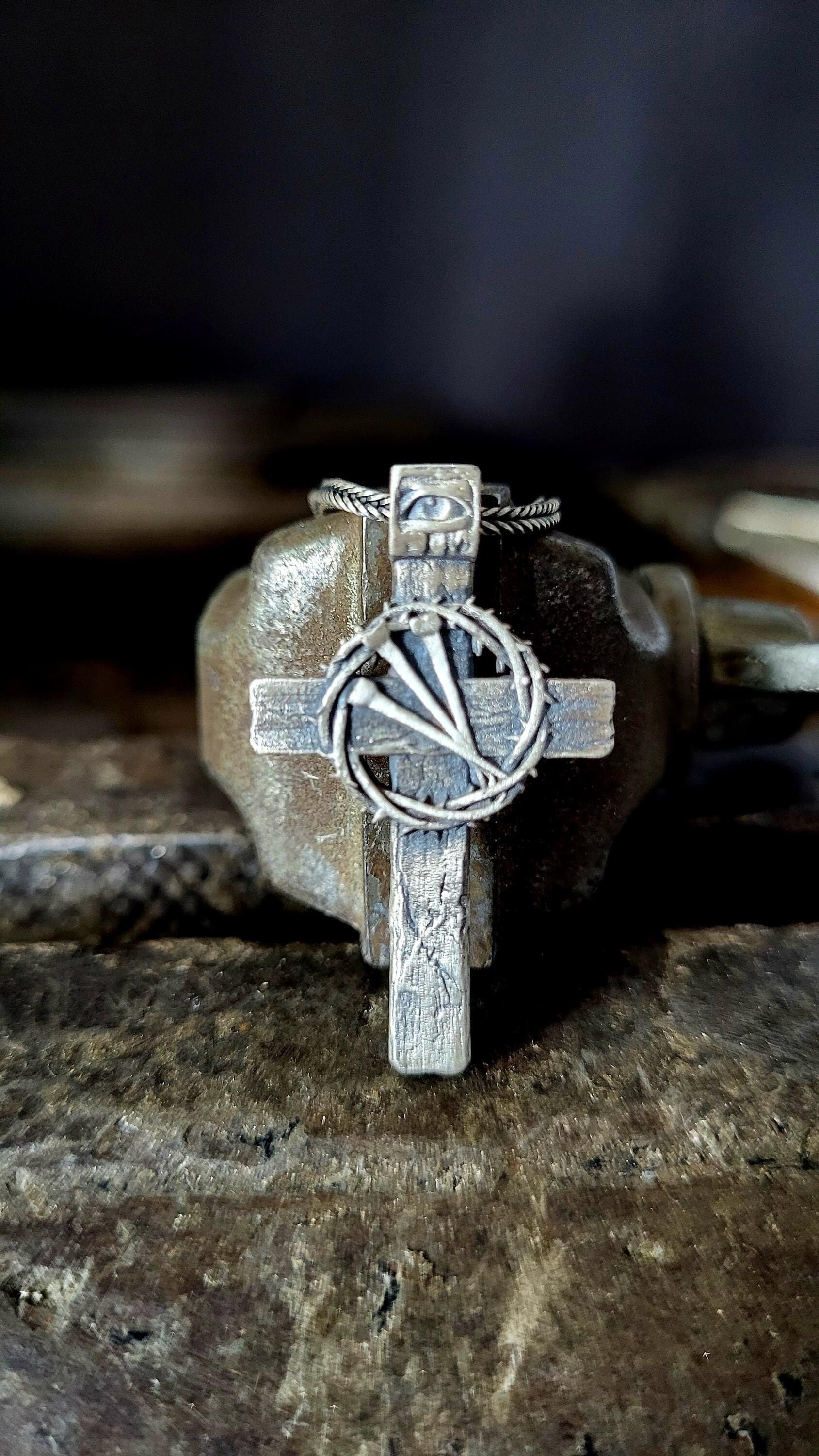 Cross Thorn Pendant - Etsy Cross Thorn Pendant - Etsy