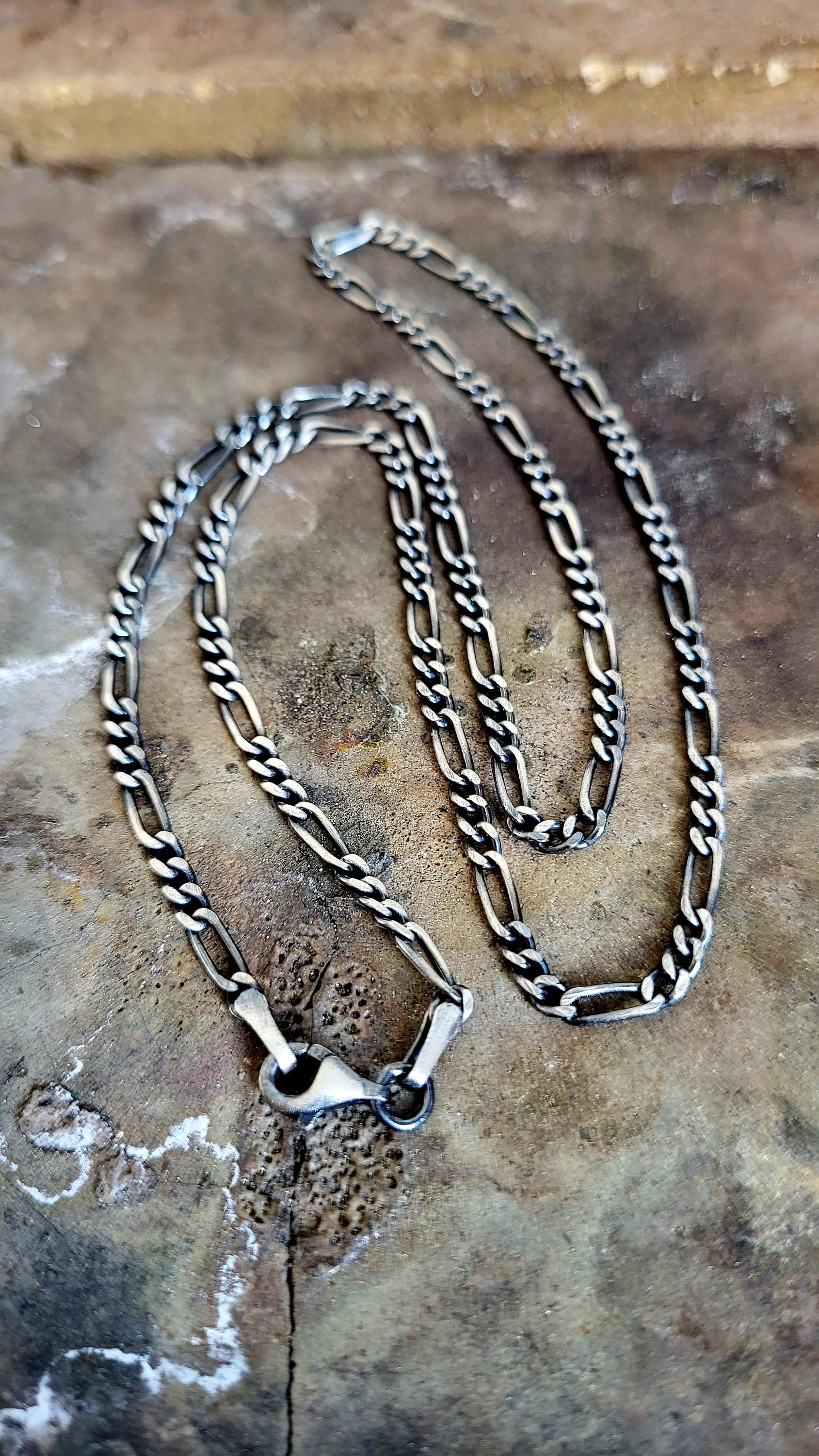 Collana Catana Figaro In Argento Sterling 925 Massiccio - Fatto In Italia - Varie Lunghezze