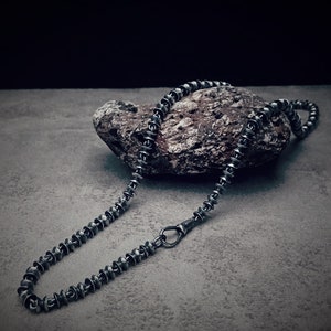 Ancient Persia The Strap Necklace, 925k Sterling Silver Handmade Jewelry, Unique Chain Necklace for Men and Women