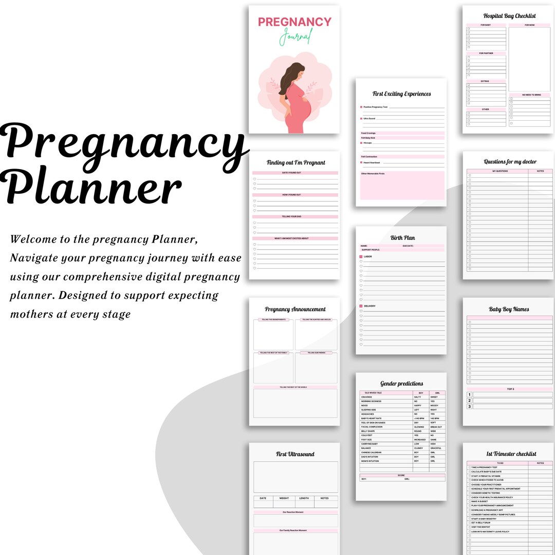 Pregnancy Journal Printable for First Time Mom, Pregnancy Planner ...