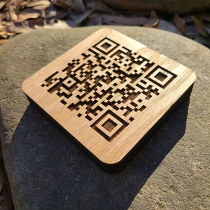 Wooden Engraved QR Code