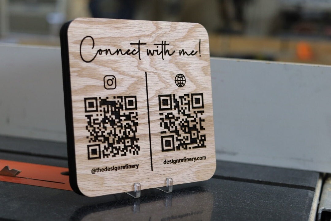 Wooden QR Codes With Stand Etsy