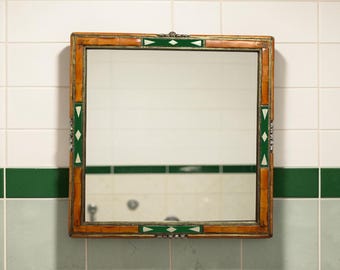 Handmade Copper & Wood Decorative Wall Mirror – Natural  Industrial Harmony