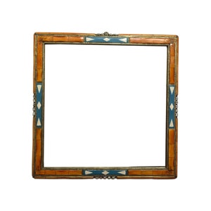 Bone Inlay Vanity Mirror: Wood, Copper & Resin - Decorative Wall Decor