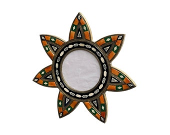 Vanity Wall Mirror: Wood, Copper & Resin - Handcrafted Home Decor makeup solution for small space