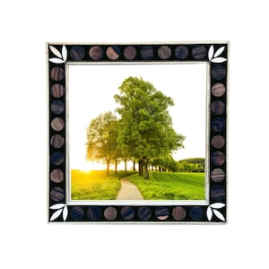 Boho Vintage Walnut Photo Frame with Red Accent Elegant Rustic Wall Art Great for Mother’s Day  Housewarming Gift Ideas wall painting frame