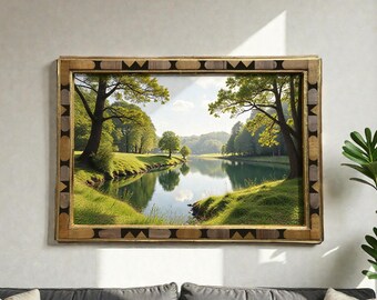 Wooden Frame for Moroccan Rustic Wall Art – Handcrafted Wood Traditional Moroccan  Gift