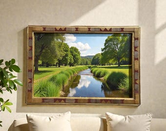 Wooden Frame for Moroccan Rustic Wall Art – Handcrafted Wood with Traditional Moroccan  Decorative Gift