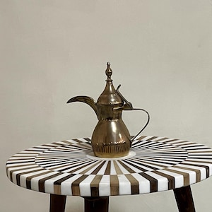 Polished Brass Coffee Pot: Middle Eastern Home Decor, Arabic Artifact