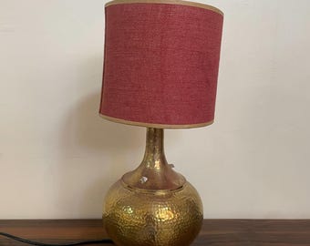 Handcrafted Brass Table Lamp: Vintage Moroccan Bedside Lamp for gift