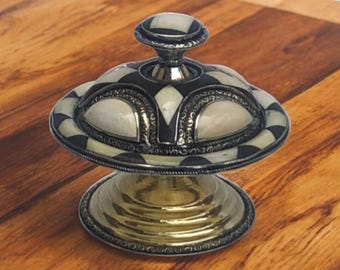 Moroccan Copper  Tagine Dish – Handcrafted Artisan Decorative Inlay, Vintage Tableware Dining  Gift