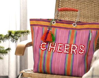Cheers Woven Stripe Shopper