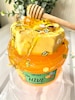 DIY Bee Hive Slime, jelly, clay, sprinkles, charms, slime shop, gift ideas, birthday idea, slime kit, advanced slime, clear slime 