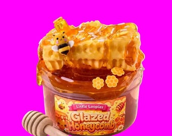 Glazed Honeycomb DIY Slime Kit | Honey Jelly Slime wax-coated clay topper.