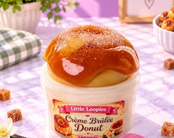 Crème Brûlée Donut DIY Slime | Wax Cracking Dessert Slime