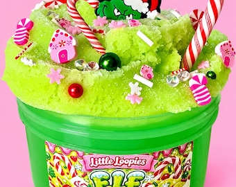 Jugo de elfo / Gelatina navideña y slime helado / Kit para hacer slime casero
