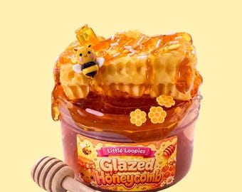 Glazed Honeycomb DIY Slime Kit | Honey Jelly Slime wax-coated clay topper.