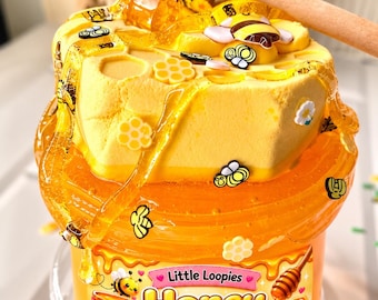Honey Hive DIY Jelly Slime Kit | Honey Bee Slime | Clay Honeycomb Topper | Satisfying Bubble Pop Slime