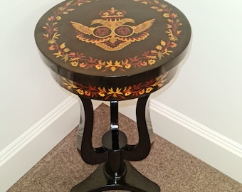 19th Century French style Lyra Side Table: Curly Leg Accent Table