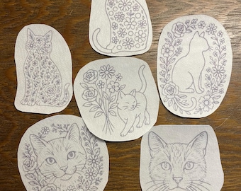 Floral Felines Hand Embroidery Patterns (6)