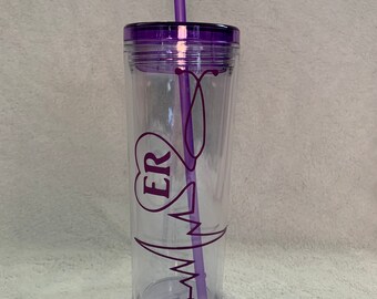 ER in Heart Stethoscope Heart Beat Pulse Water Tumbler