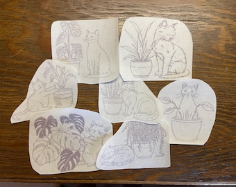 Stick n Stitch - Cats with Plants Hand Embroidery Patterns (7)
