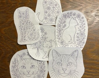Stick n Stitch - Floral Felines Hand Embroidery Patterns (6)