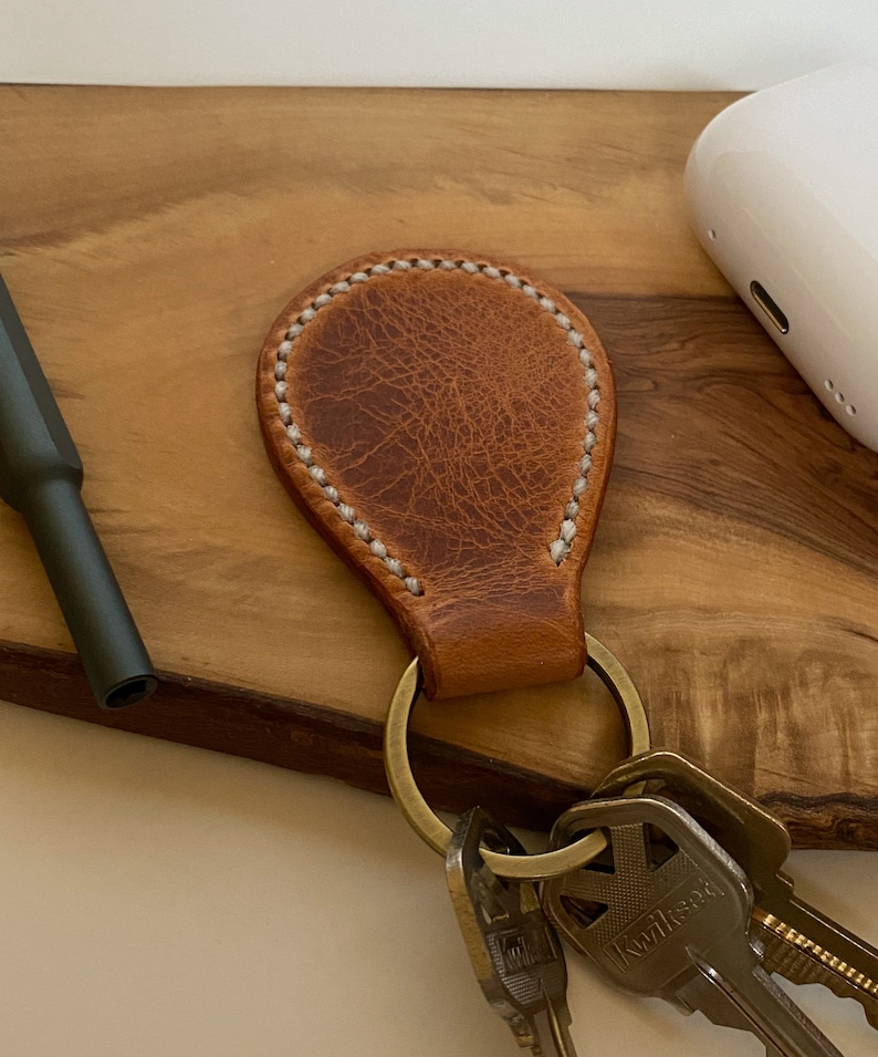 Full Grain Italian Leather Keychain, Leather Key Holder, Leather Key