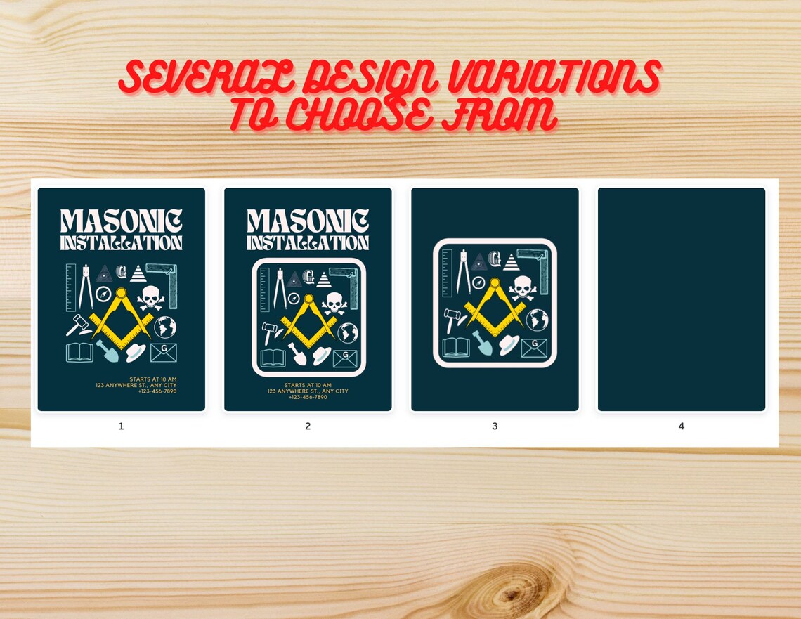 Masonic Event Invitation or Digital Freemason Printable Entered