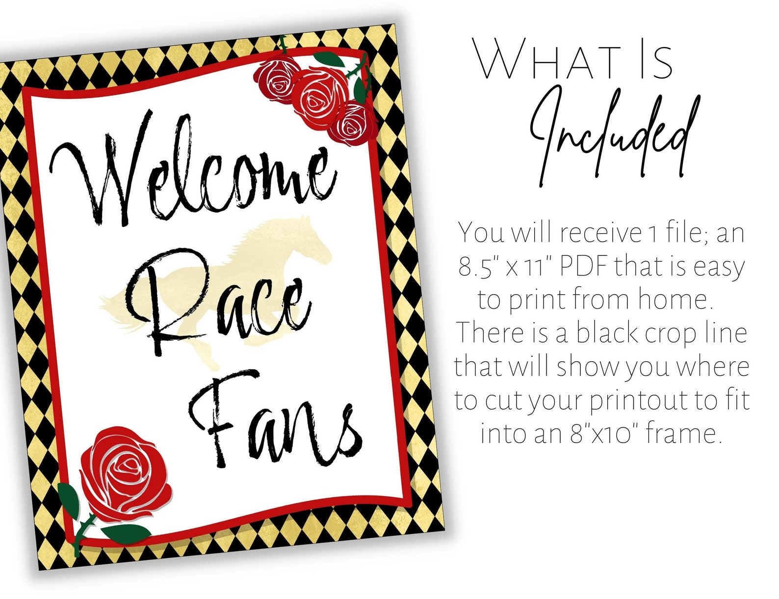 Kentucky Derby Party Sign Printable Decor Welcome Race Fans | Etsy