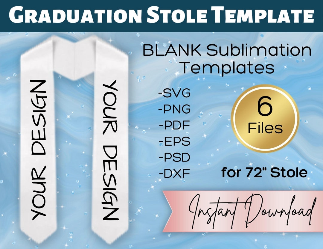 Graduation Stole Blank Template for Sublimation DIY Custom Graduation Graduation Stole Blank Template for Sublimation DIY Custom Graduation