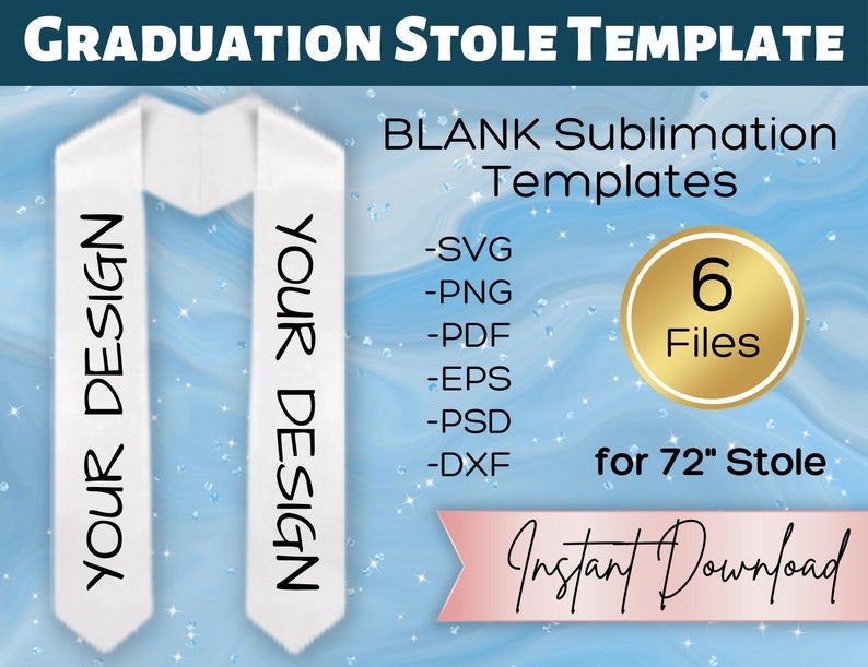 Graduation Stole Blank Template for Sublimation DIY Custom Etsy Graduation Stole Blank Template for Sublimation DIY Custom Etsy