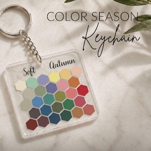 Personal Color Palette Keychain | Seasonal Color Analysis Tool | Soft Autumn | 12 Season Palette | Wardrobe Color Guide | Stylist Gift